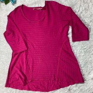 Soft Surrounding 3/4 Sleeve Pink Tunic Top
